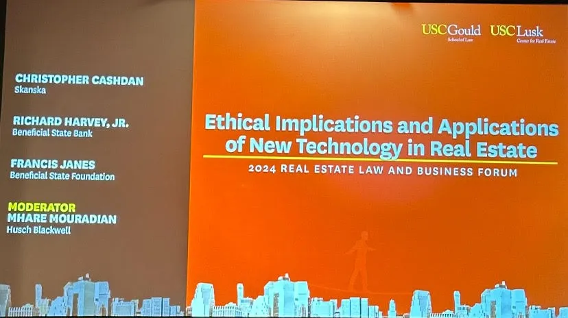 Title slide: Ethical Implications and Applications of New Technology in Real Estate